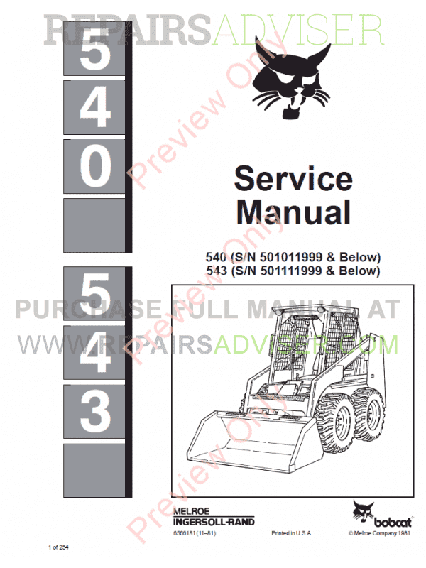 Bobcat 543 service manual